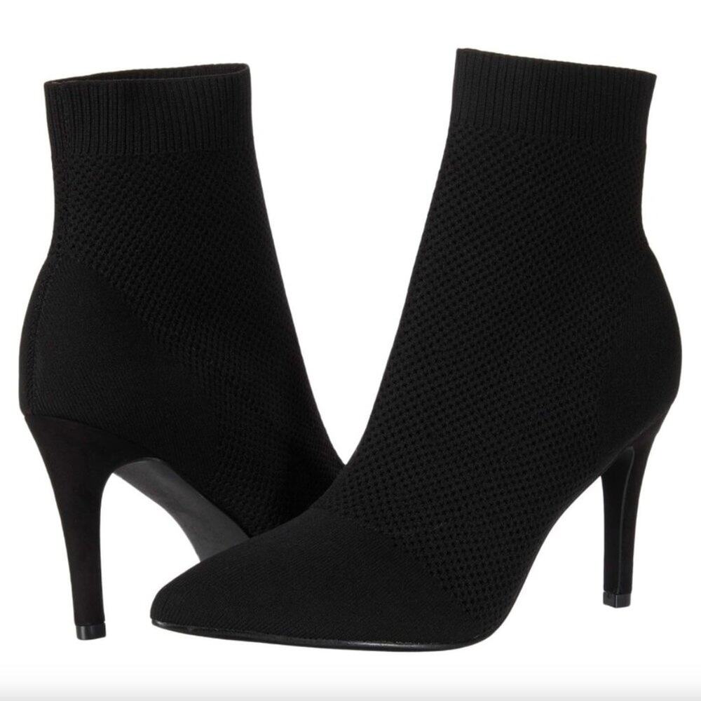 NEW MIA McKinley Knit Textile Heeled Boots Black 9